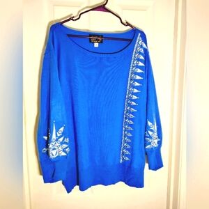 Bob Mackie Embelished Sweater Wearable Art 3X